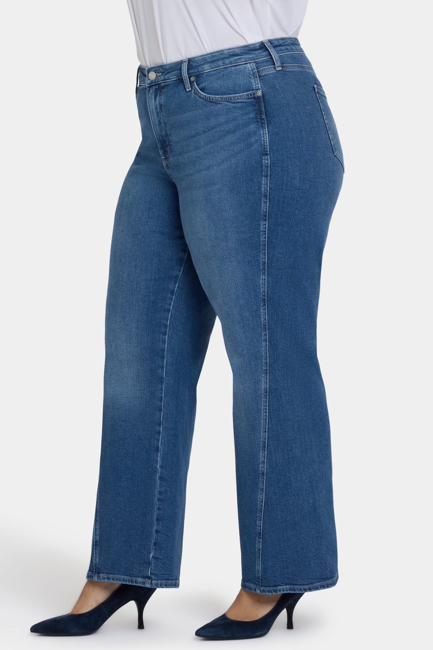 Teresa Wide Leg Jeans In Plus Size - Romantic Indigo