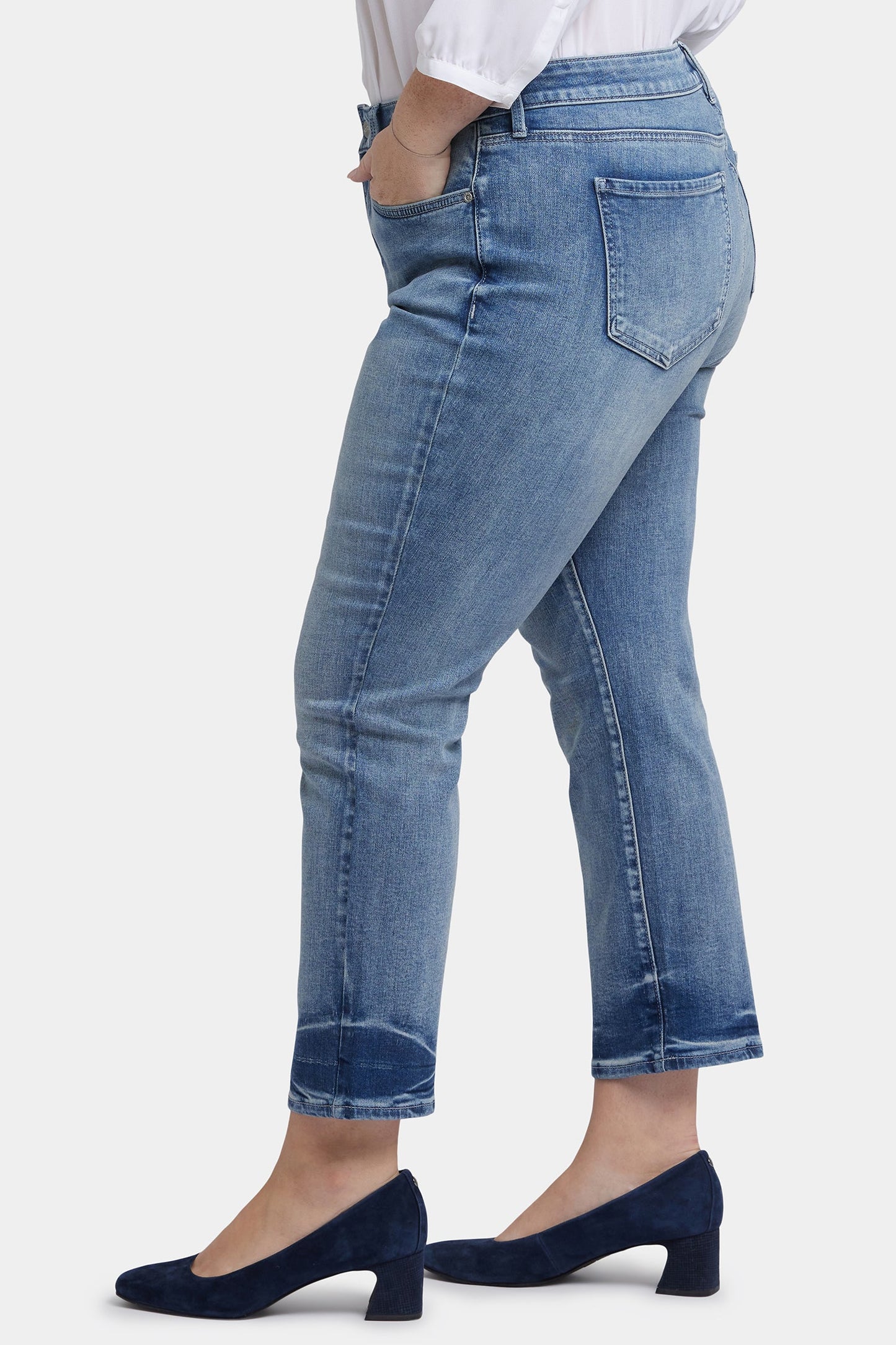 Marilyn Straight Ankle Jeans In Plus Size - Torrent Peak