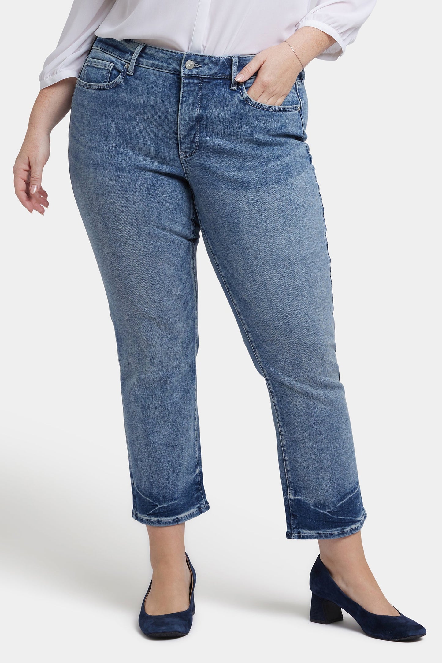Marilyn Straight Ankle Jeans In Plus Size - Torrent Peak
