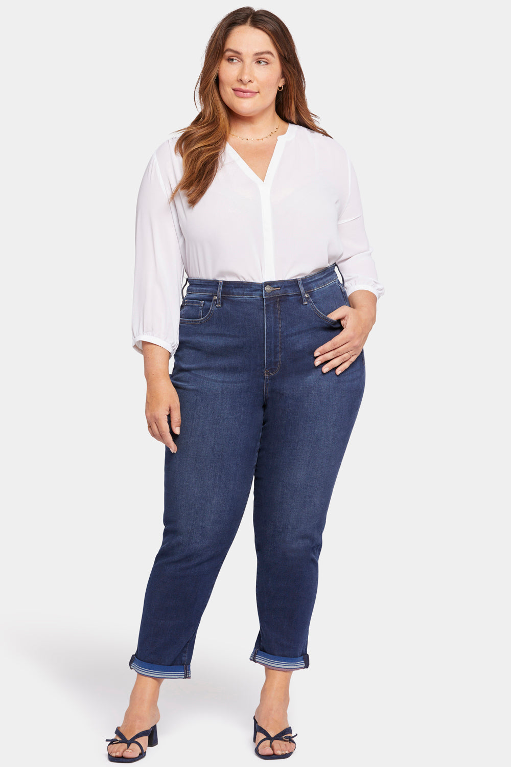 Margot Girlfriend Jeans In Plus Size - Blue Moon