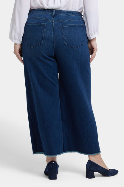 Teresa Wide Leg Ankle Jeans In Plus Size - Ibiza Blues