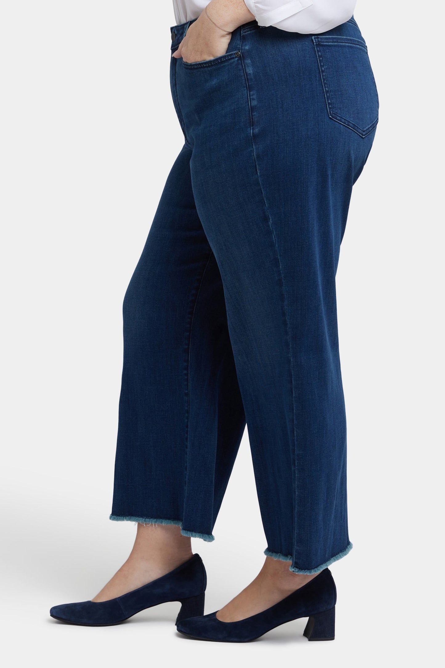 Teresa Wide Leg Ankle Jeans In Plus Size - Ibiza Blues