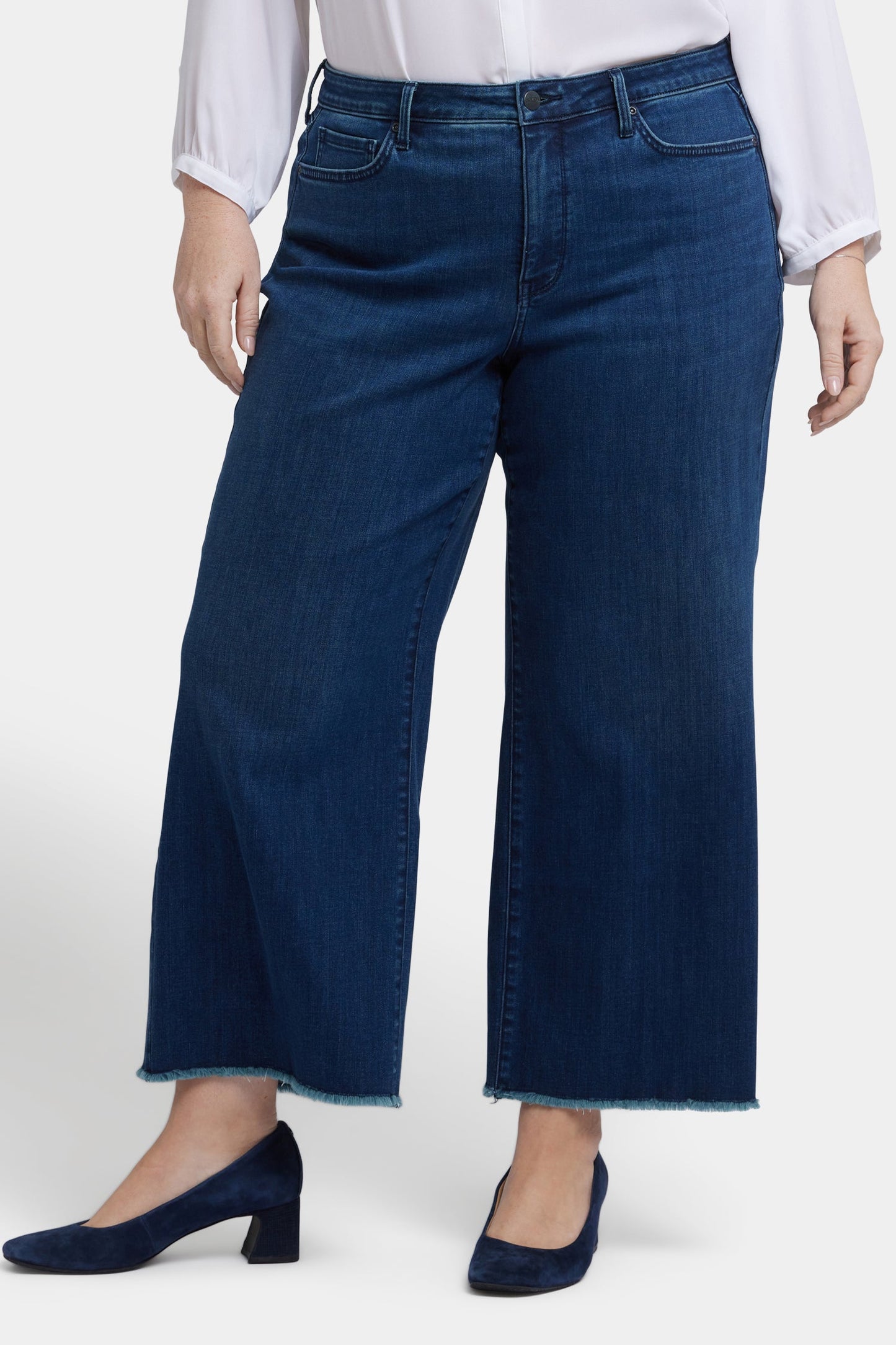 Teresa Wide Leg Ankle Jeans In Plus Size - Ibiza Blues