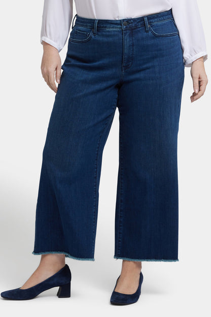 Teresa Wide Leg Ankle Jeans In Plus Size - Ibiza Blues