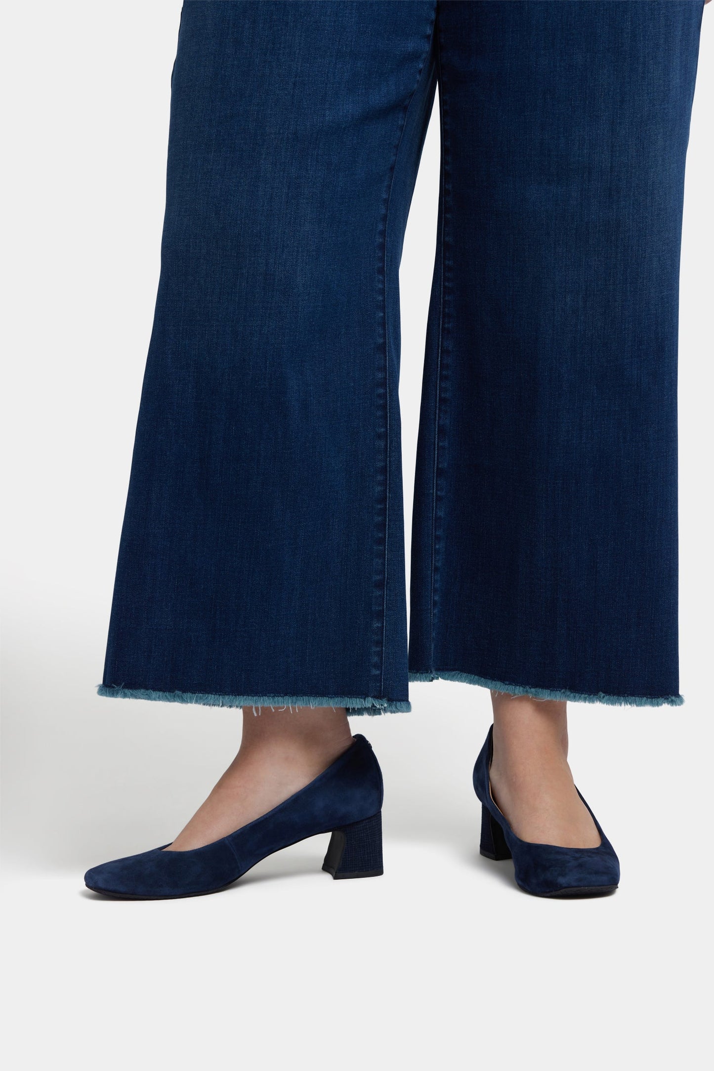Teresa Wide Leg Ankle Jeans In Plus Size - Ibiza Blues