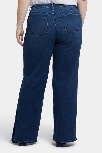 Teresa Wide Leg Jeans In Plus Size - Ibiza Blues