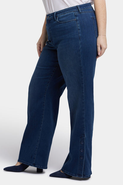 Teresa Wide Leg Jeans In Plus Size - Ibiza Blues