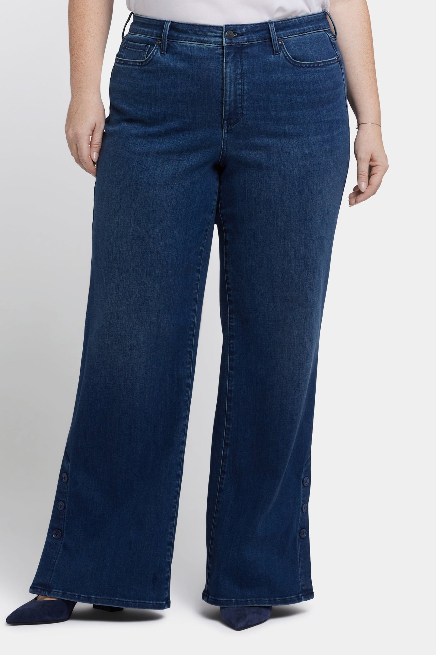 Teresa Wide Leg Jeans In Plus Size - Ibiza Blues