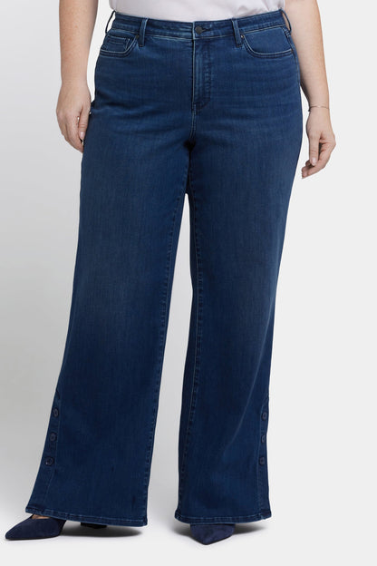 Teresa Wide Leg Jeans In Plus Size - Ibiza Blues