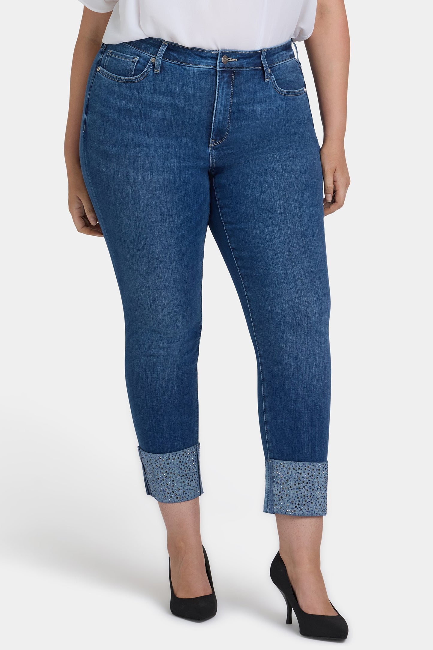 Sheri Slim Ankle Jeans In Plus Size - Vintage Lapis
