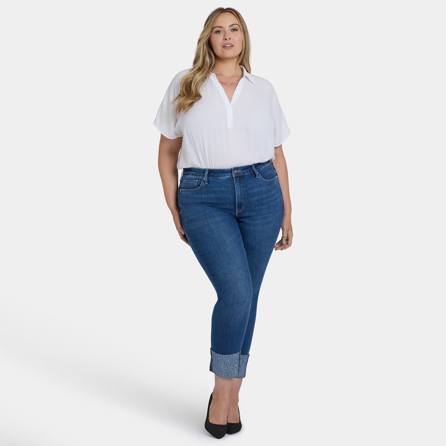 Sheri Slim Ankle Jeans In Plus Size - Vintage Lapis