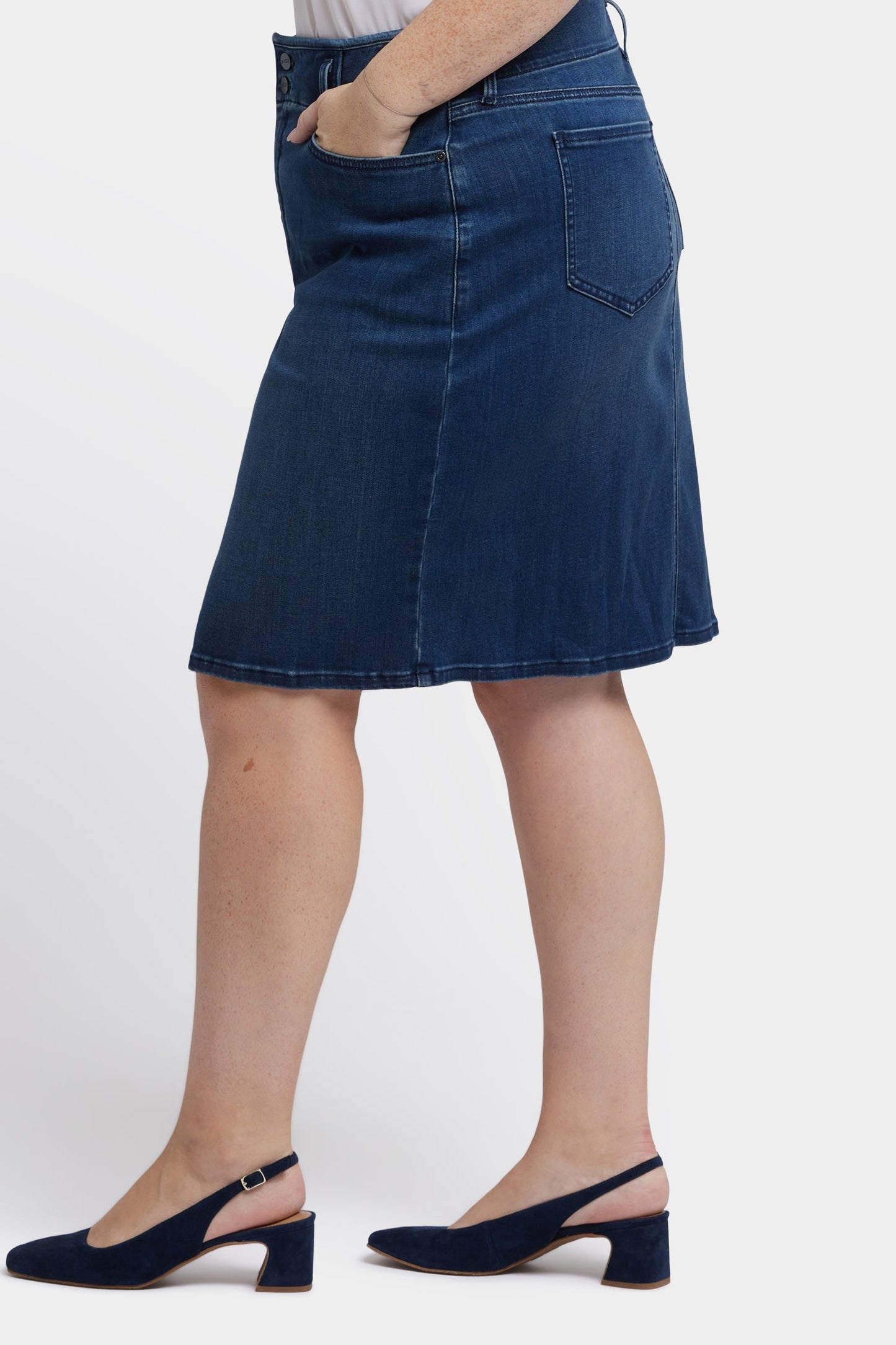 High Waist Skirt In Plus Size - Ibiza Blues