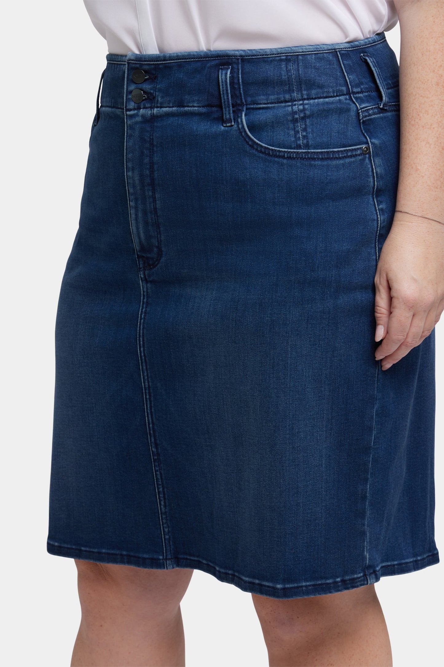 High Waist Skirt In Plus Size - Ibiza Blues