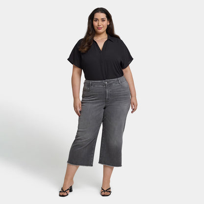Brigitte Wide Leg Capri Jeans In Plus Size - Frontera Bluffs
