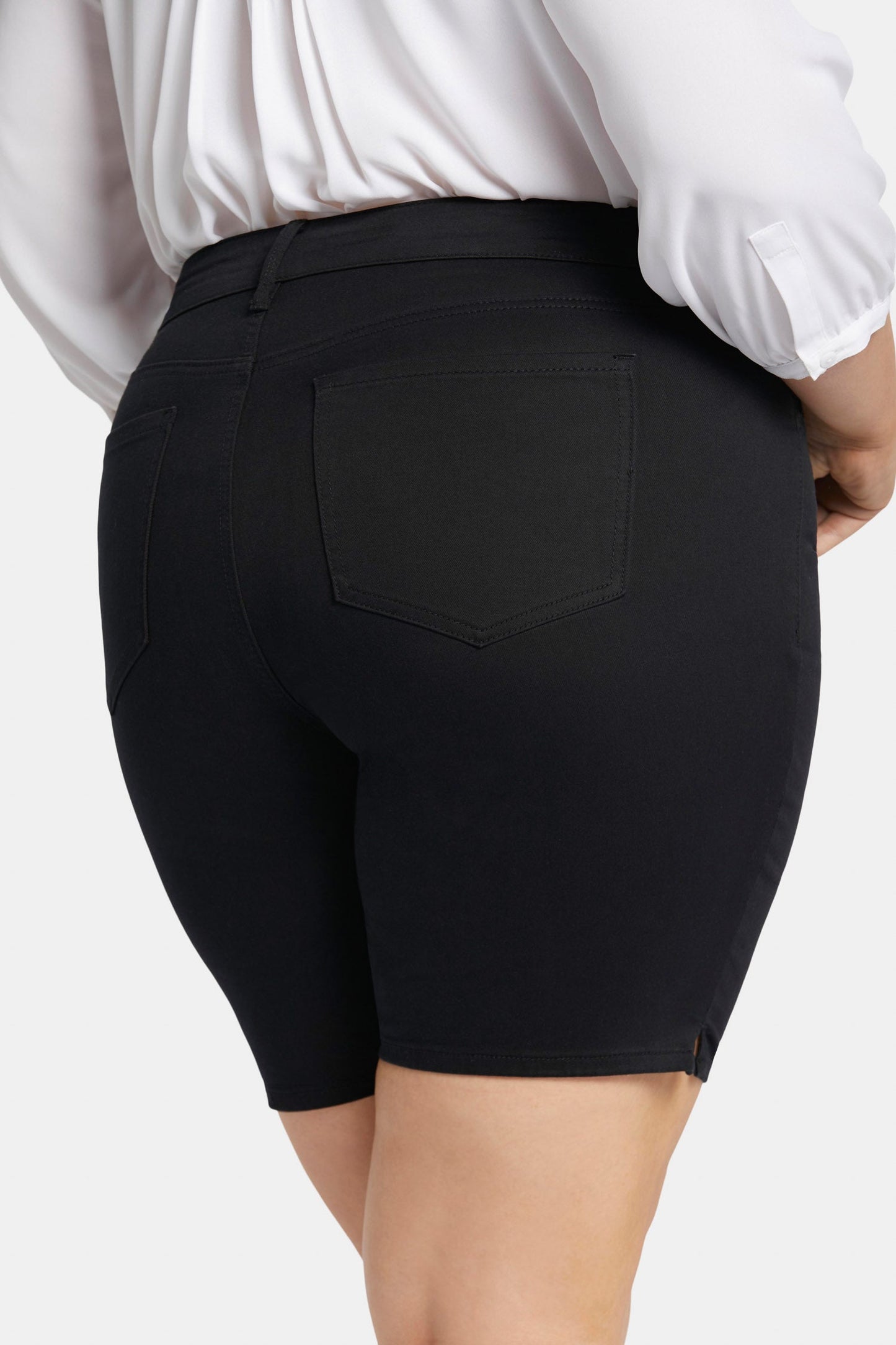 Ella Denim Shorts In Petite Plus - Black