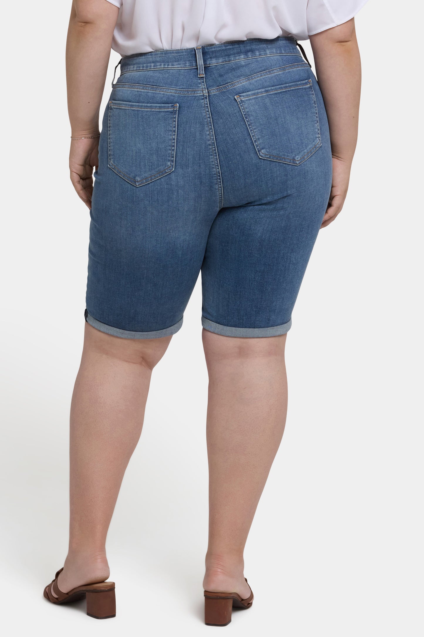 Briella 11 Inch Denim Shorts In Plus Size - Barcelona Breeze