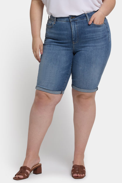 Briella 11 Inch Denim Shorts In Plus Size - Barcelona Breeze