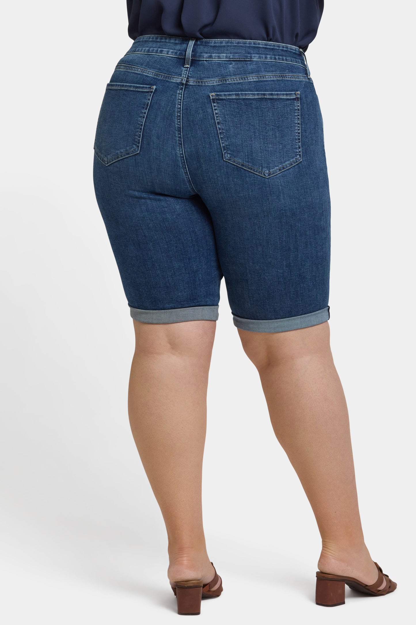 Briella 11 Inch Denim Shorts In Plus Size - Valencia Surf