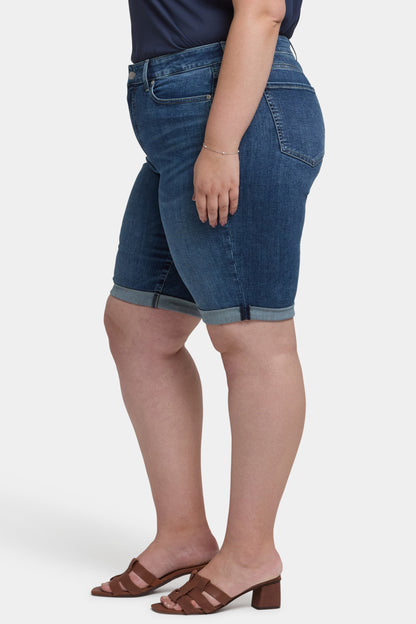 Briella 11 Inch Denim Shorts In Plus Size - Valencia Surf