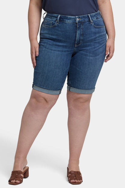 Briella 11 Inch Denim Shorts In Plus Size - Valencia Surf