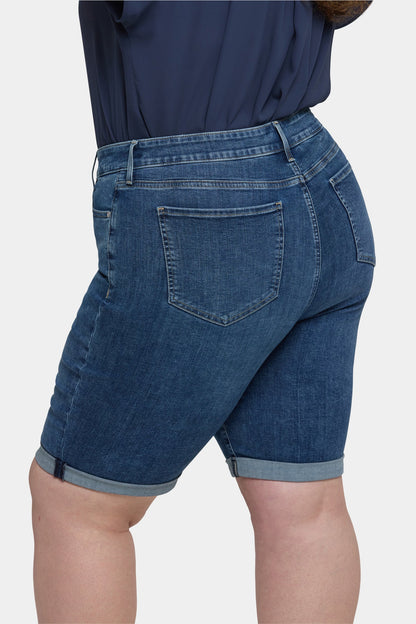 Briella 11 Inch Denim Shorts In Plus Size - Valencia Surf