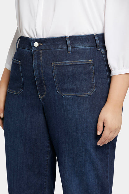 Patchie Wide Leg Capri Jeans In Petite Plus Size - Sublime