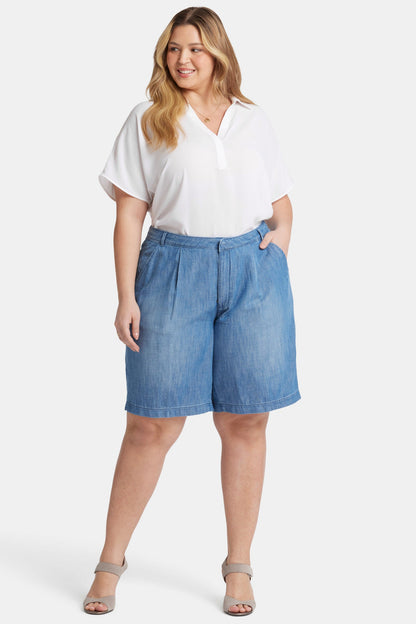 Relaxed Denim Bermuda Shorts In Plus Size - Corfu