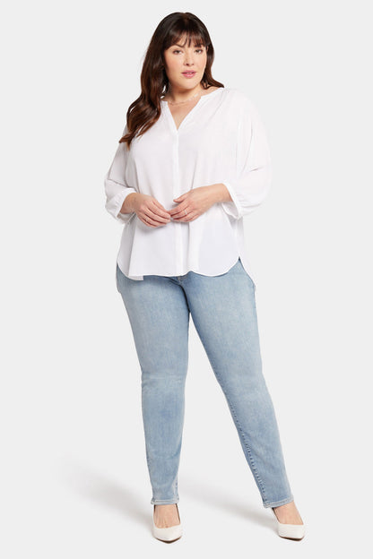 Pintuck Blouse In Plus Size - Optic White