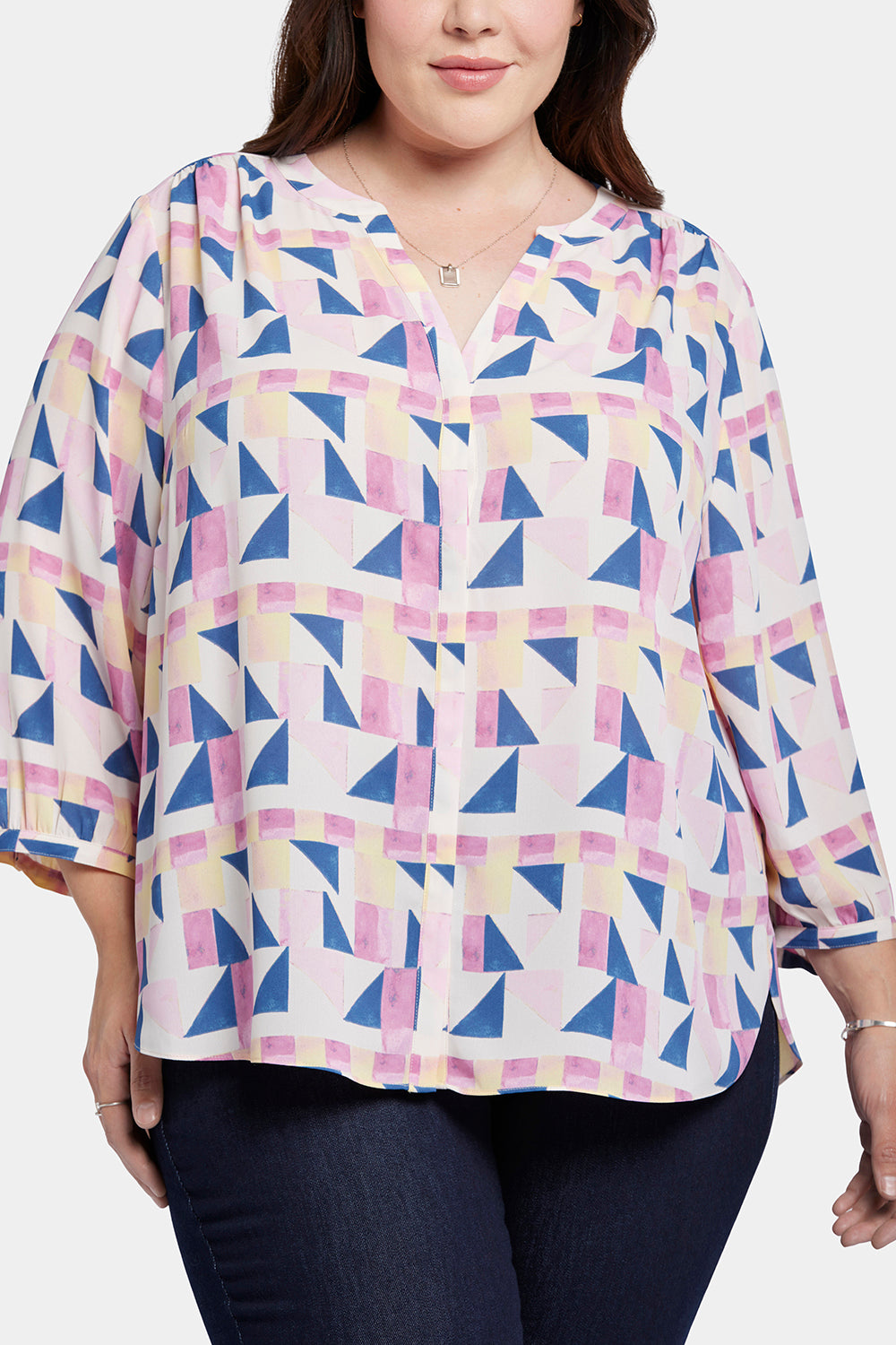 Pintuck Blouse In Plus Size - Marquette