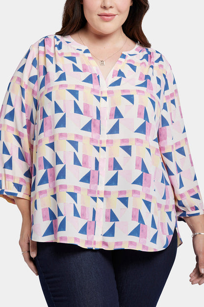 Pintuck Blouse In Plus Size - Marquette