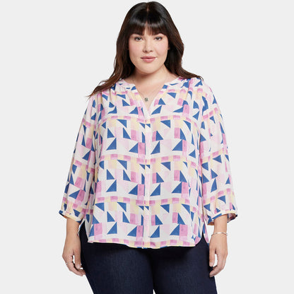 Pintuck Blouse In Plus Size - Marquette