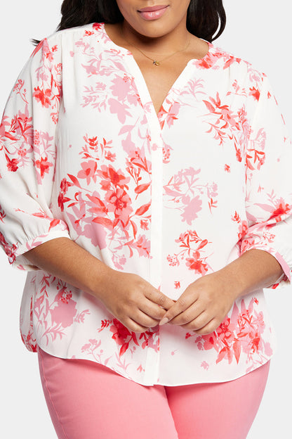 Pintuck Blouse In Plus Size - Bellarose