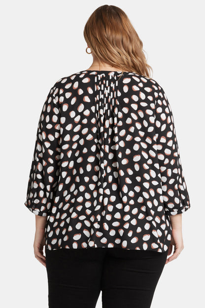 Pintuck Blouse In Plus Size - Matilda Dot