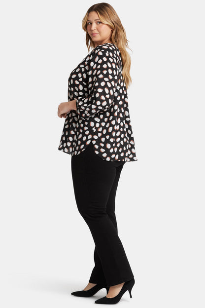 Pintuck Blouse In Plus Size - Matilda Dot