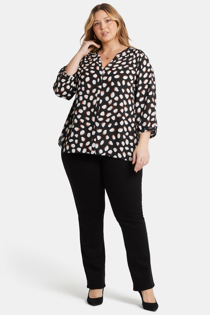 Pintuck Blouse In Plus Size - Matilda Dot