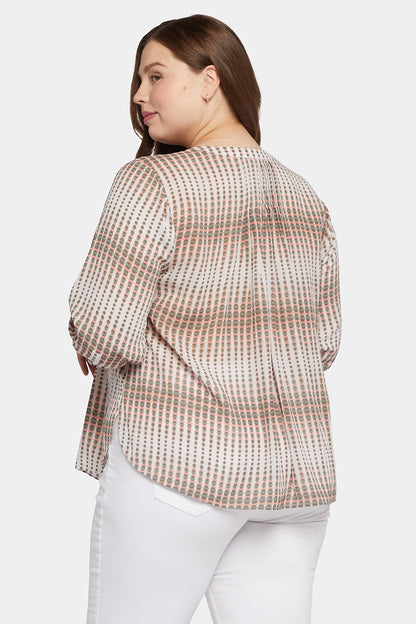 Pintuck Blouse In Plus Size - Desert Oracle
