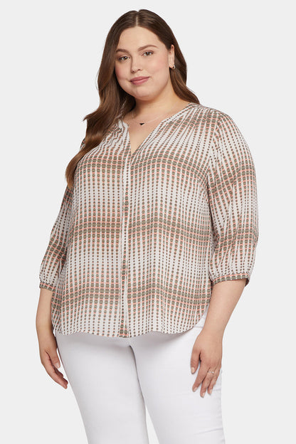 Pintuck Blouse In Plus Size - Desert Oracle