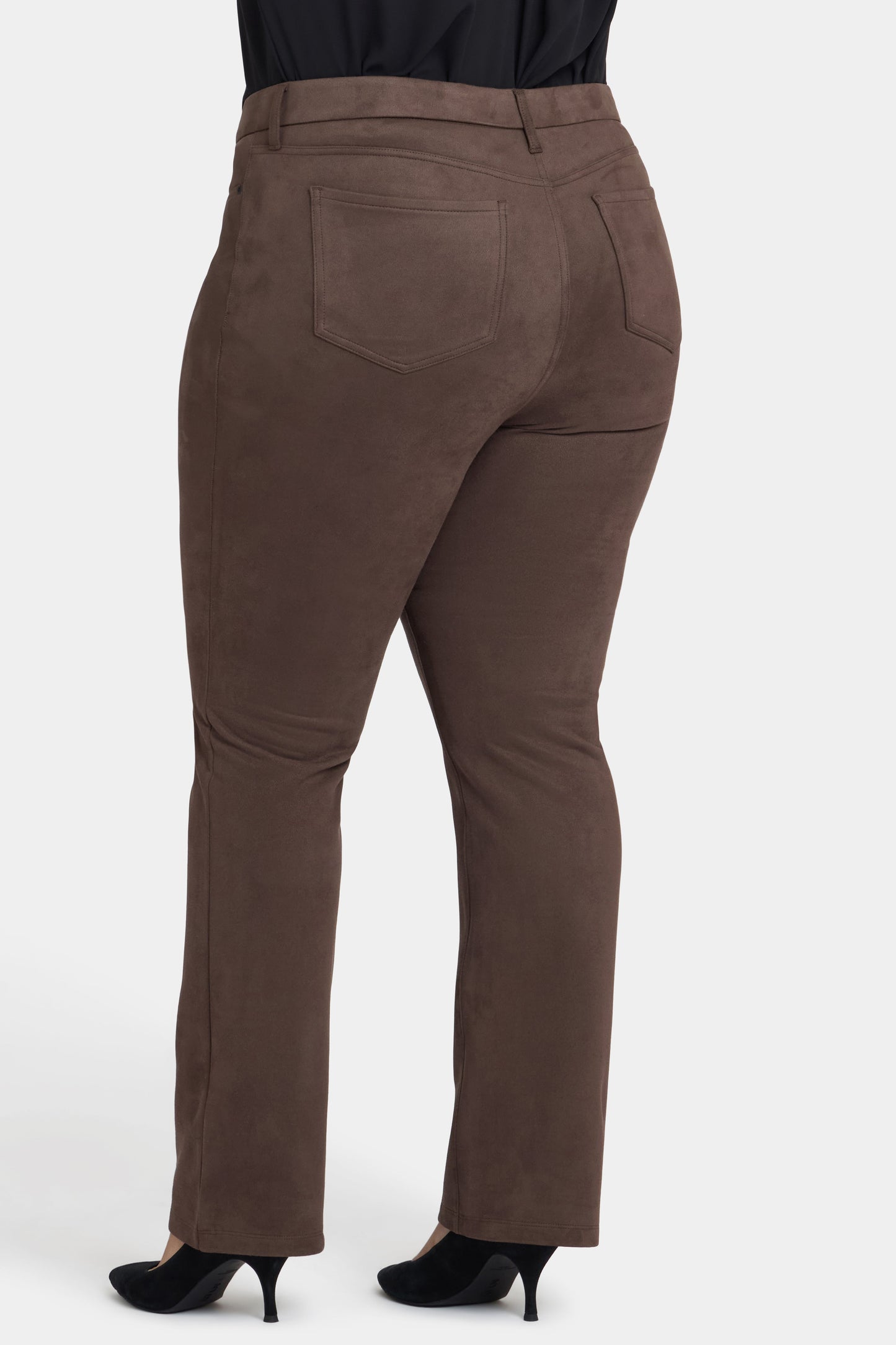 Marilyn Straight Pants In Plus Size - Coffee Bean