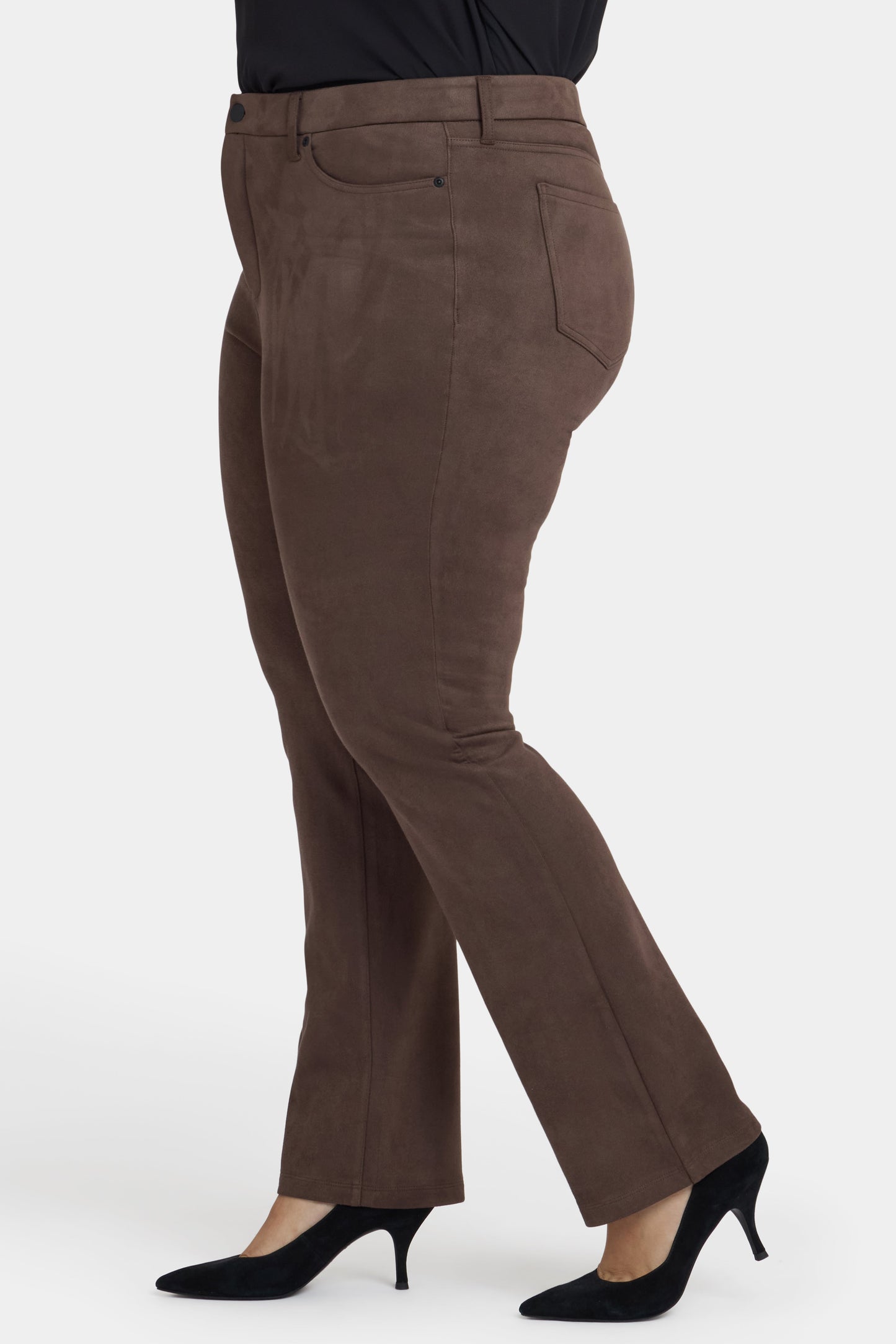 Marilyn Straight Pants In Plus Size - Coffee Bean