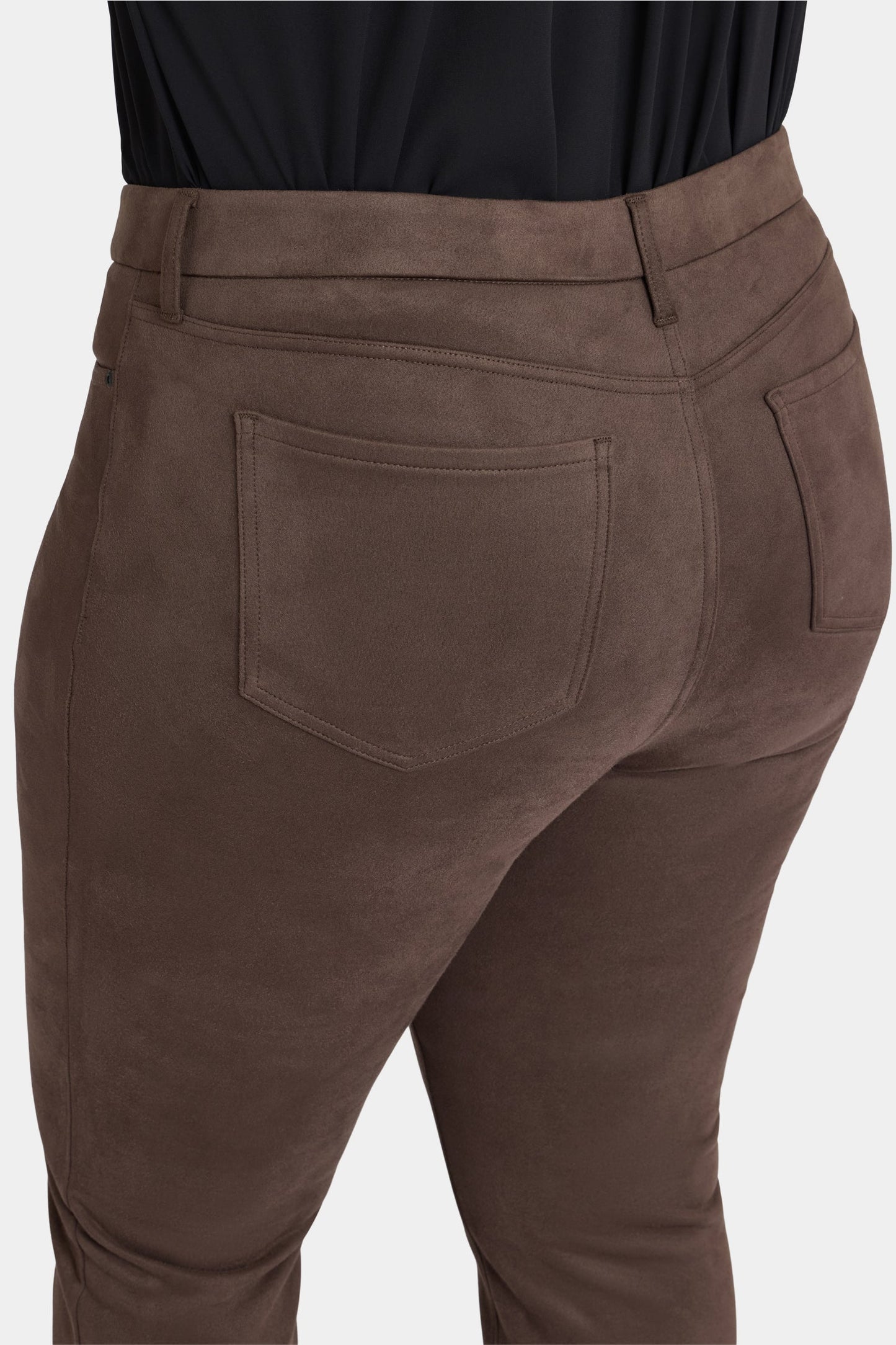Marilyn Straight Pants In Plus Size - Coffee Bean