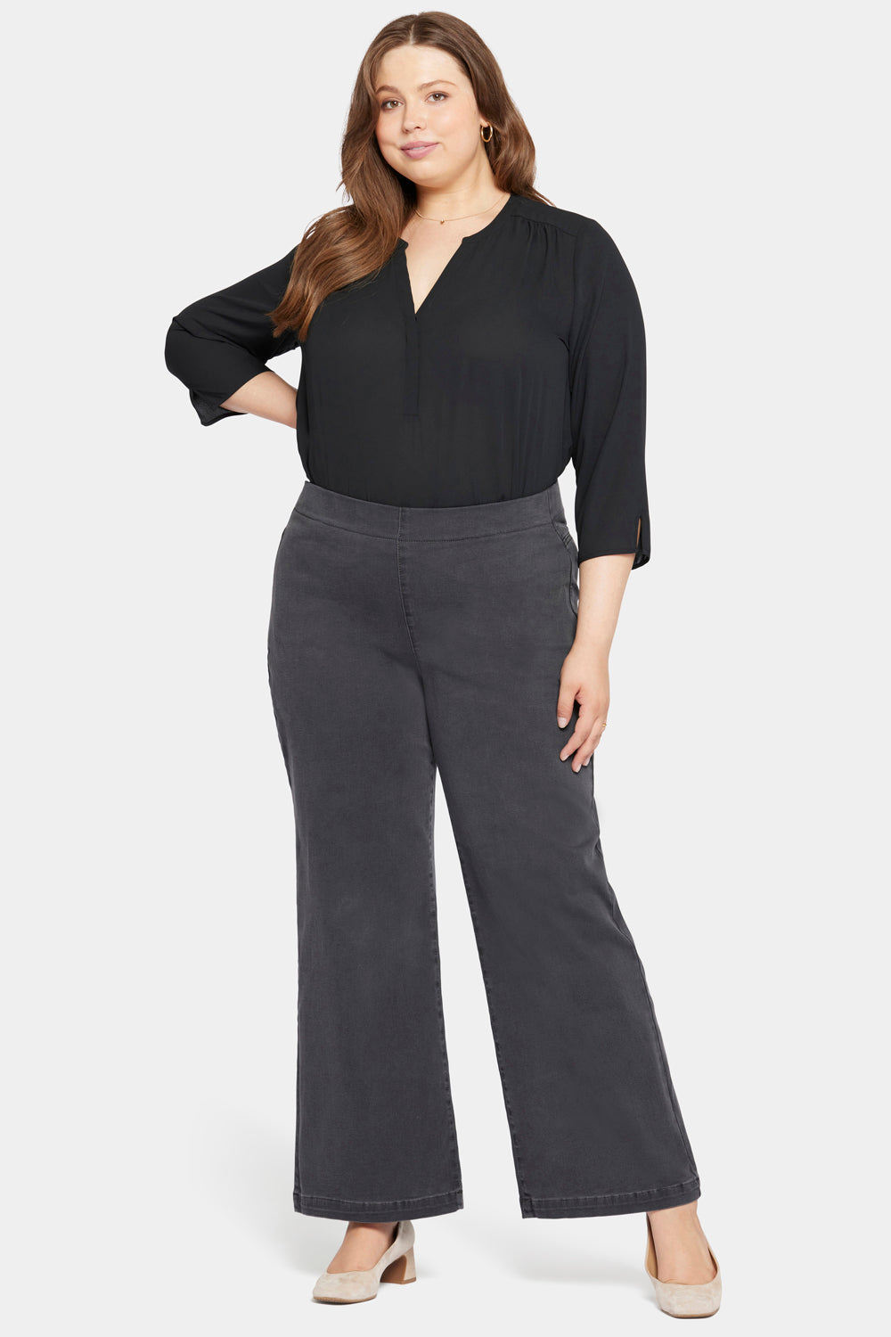 Pull-On Teresa Wide Leg Jeans In Plus Size - Sierra