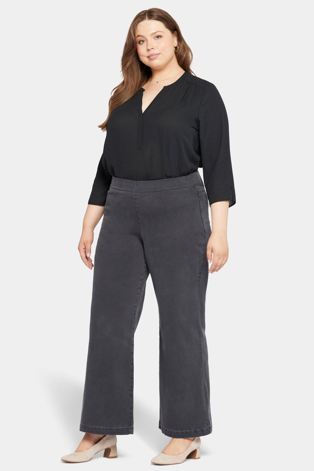 Pull-On Teresa Wide Leg Jeans In Plus Size - Sierra