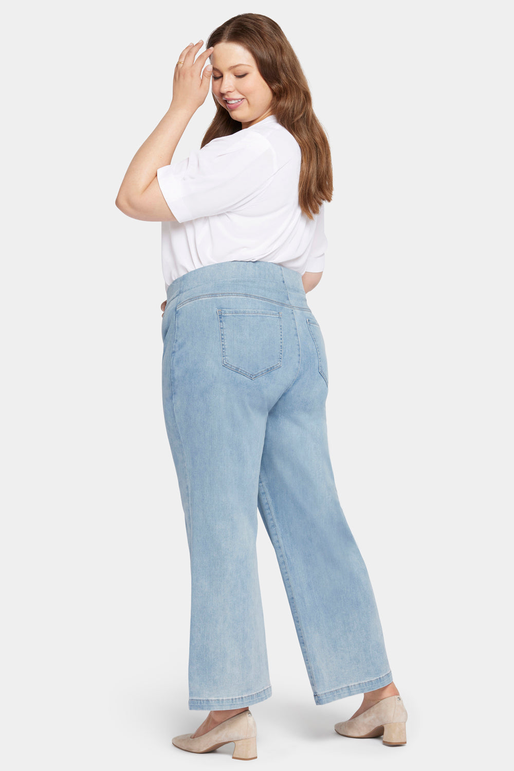 Pull-On Teresa Wide Leg Jeans In Plus Size - Crystalline