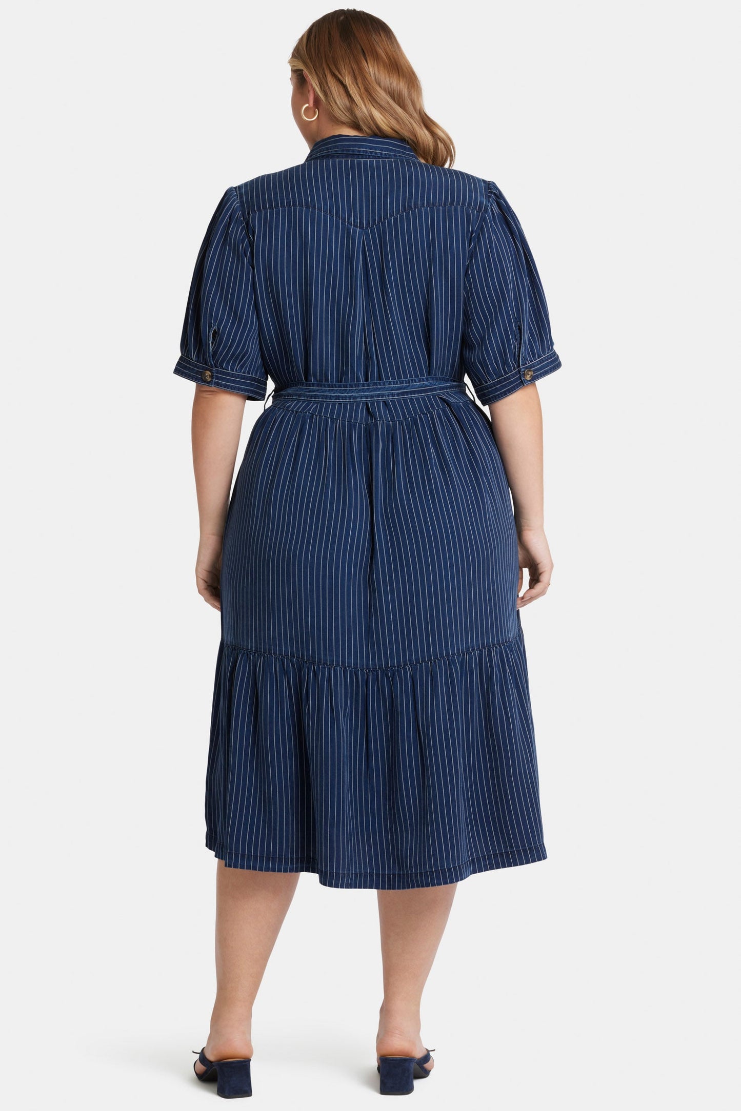 Kate Ruffle Dress In Plus Size - Dark Ocean