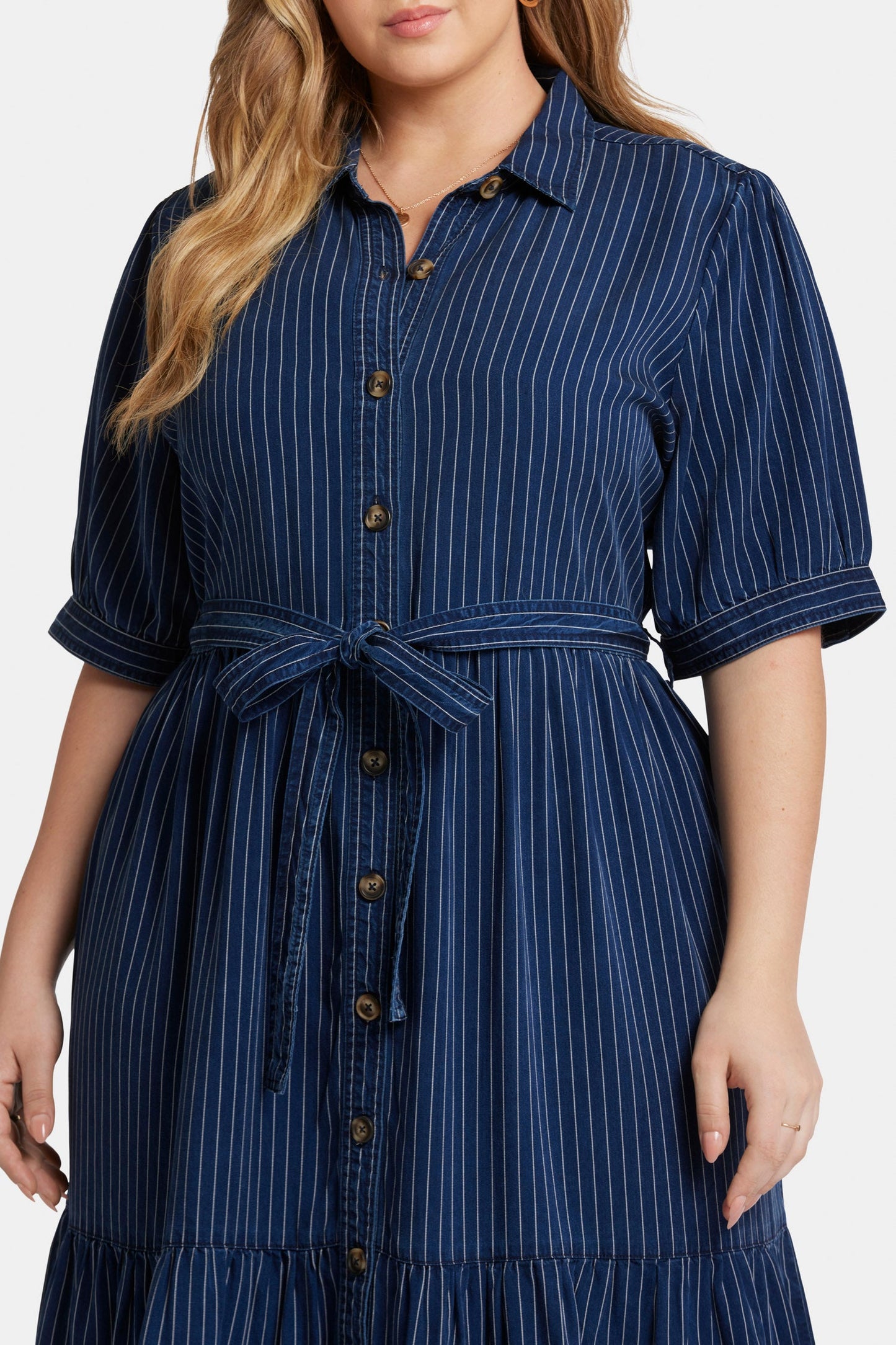 Kate Ruffle Dress In Plus Size - Dark Ocean