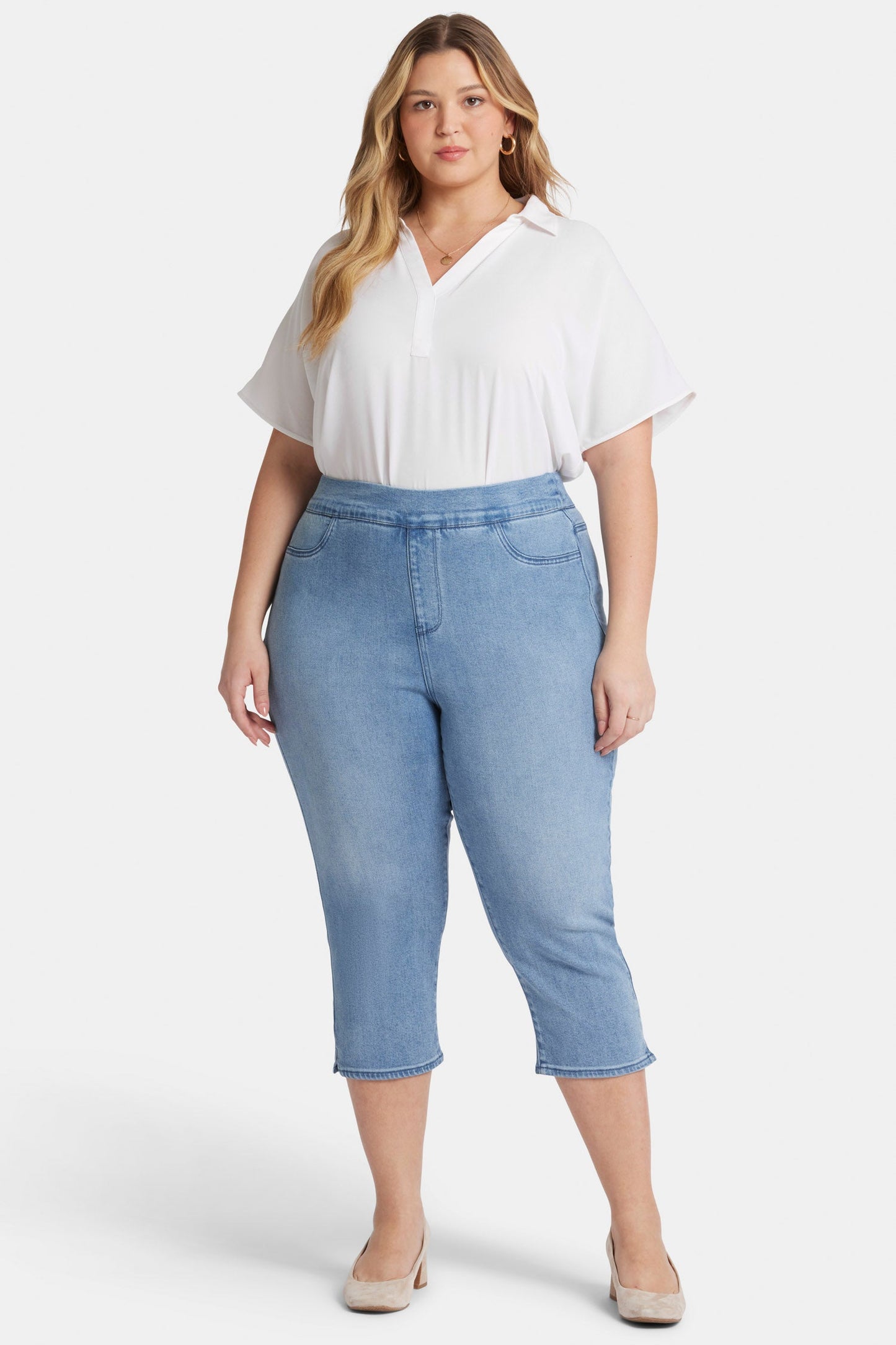 Dakota Crop Pull-On Jeans In Plus Size - Corfu