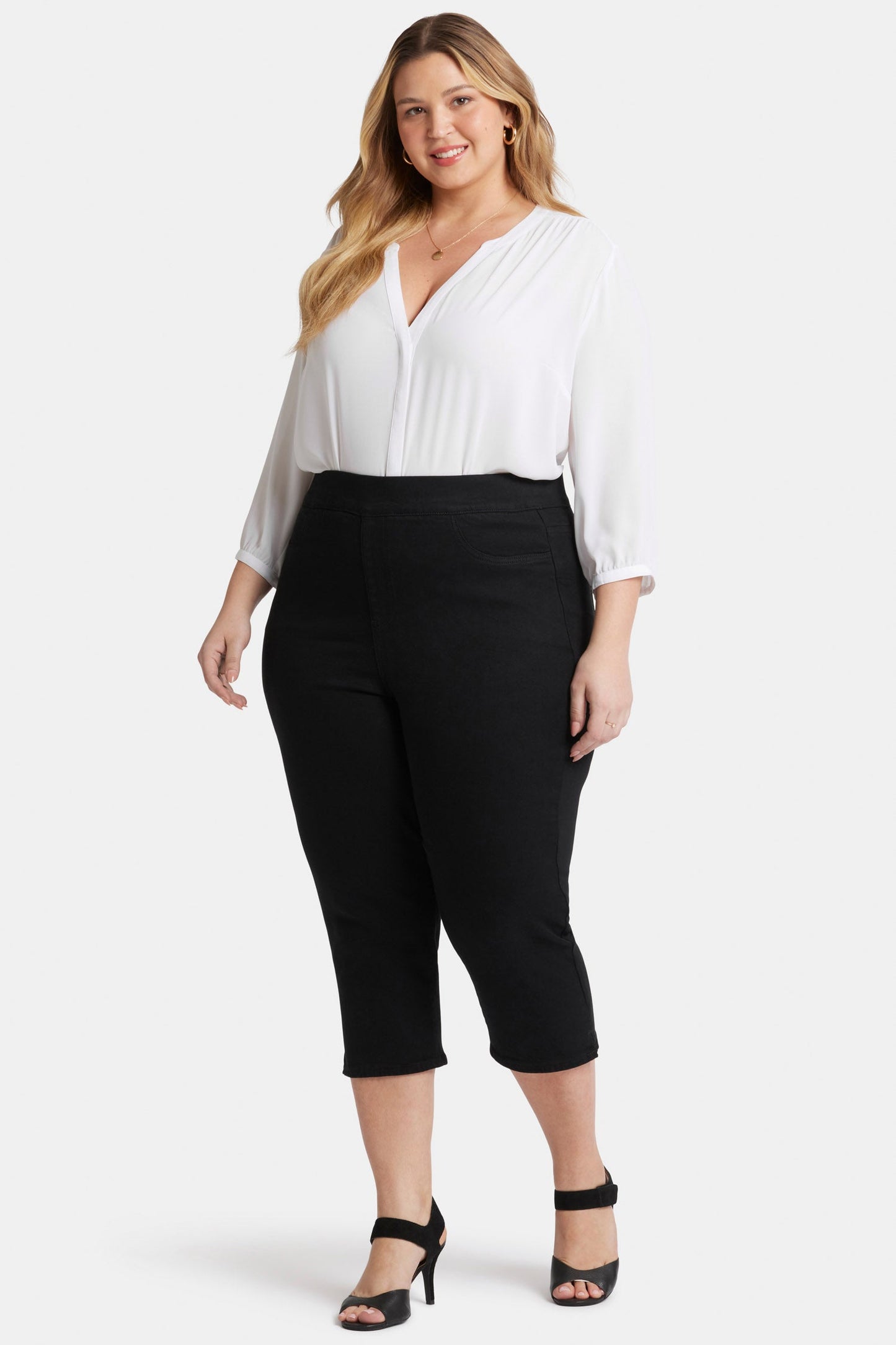 Dakota Crop Pull-On Jeans In Plus Size - Overdye Black