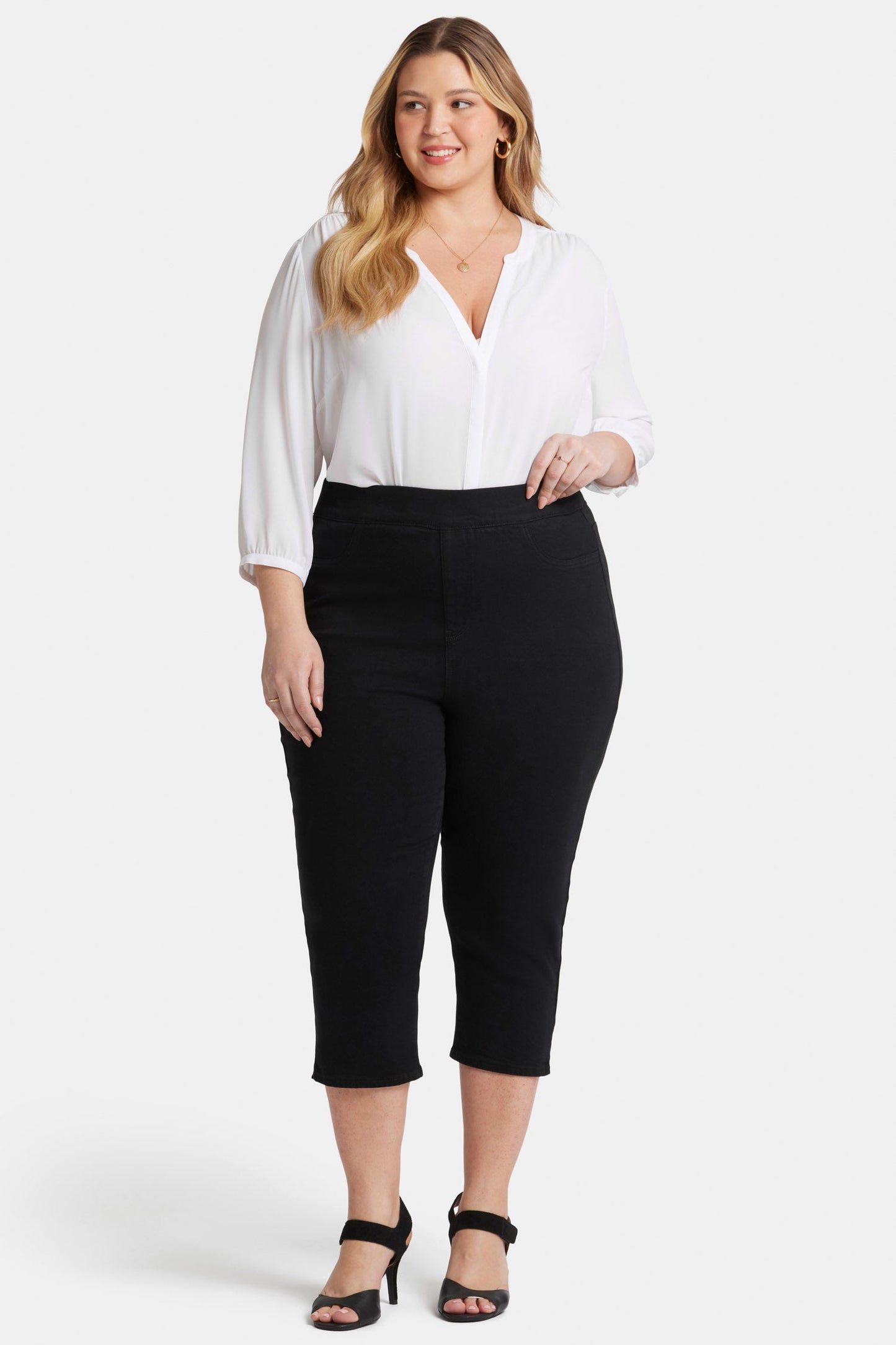 Dakota Crop Pull-On Jeans In Plus Size - Overdye Black