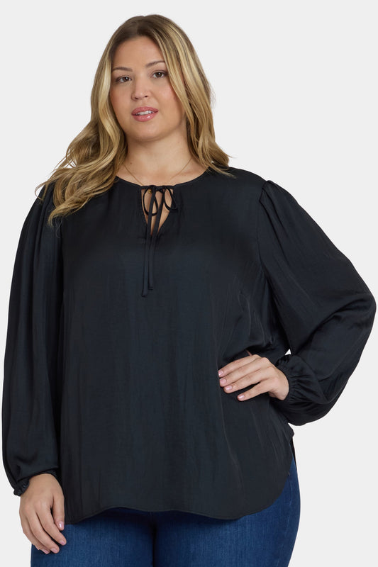 Elsie Blouse In Plus Size - Black