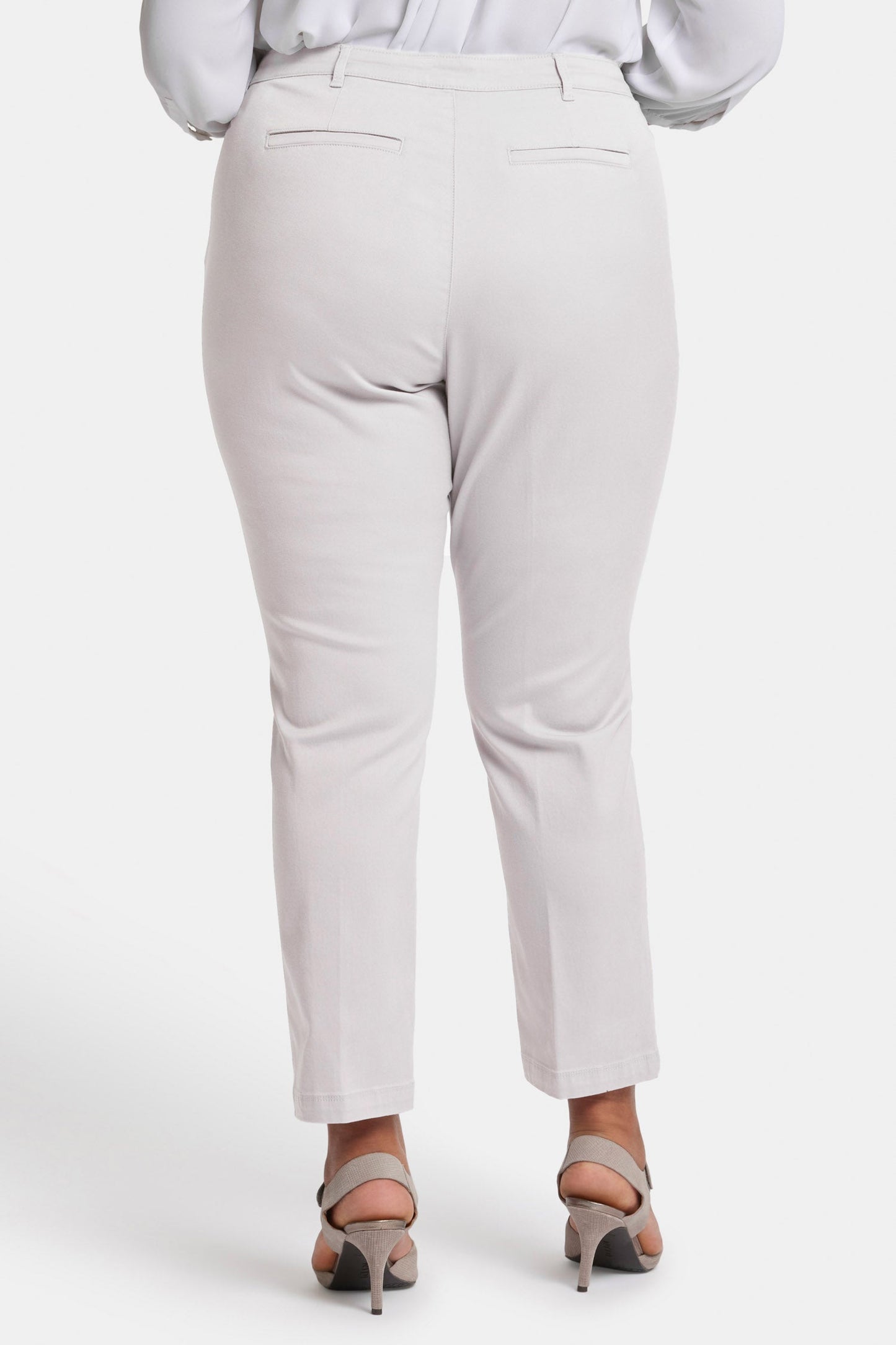 Sadie Slim Pants In Plus Size - Pearl Grey